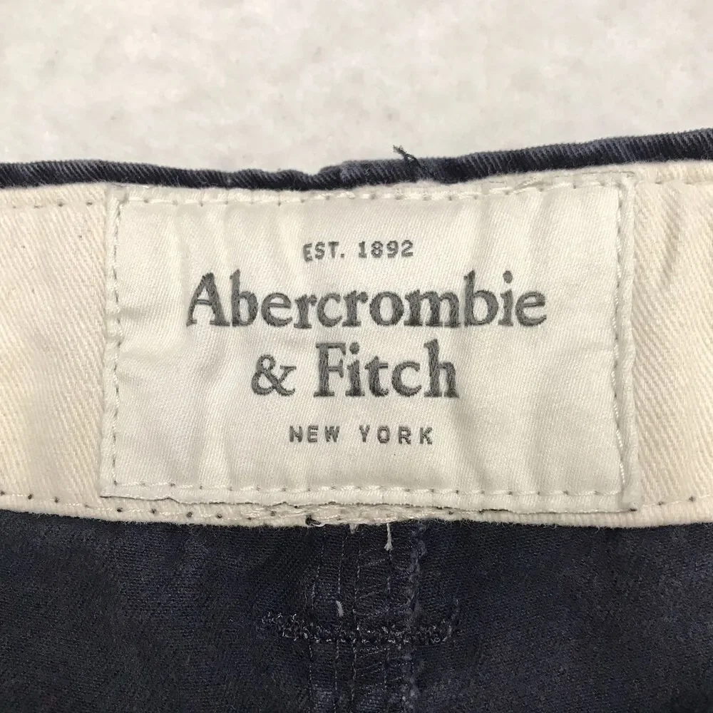 ABERCROMBIE & FITCH Heavy Twill Cargo Shorts Men 32 Black Travel Outdoor